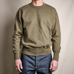 Freenote Cloth Heavyweight Deck Sweatshirt Olive Medium